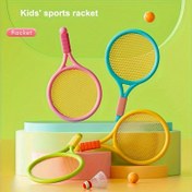 Resim Okula Dönüş Yeni Dönem Badminton Raketi Seti, İç ve Dış Mekan Eğlence Spor Oyuncakları, Etkileşimli Oyun Aktivite Oyuncakları, Eğitici Doğum Günü Hediyesi, Kırmızı veya Sarı Top Rengi 
