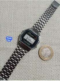Resim Brality Unisex Dijital GÜMÜŞ RENK Retro Kol Saati- Metal Kordon- Alarmlı- Işıklı ( KLASİK BOY) 0016 