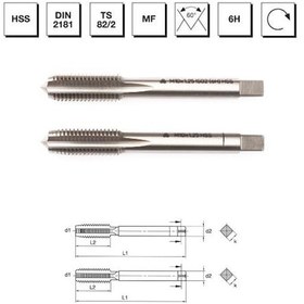Resim Mte Makina Takım M14x1 Hss Dın 2181 Metrik İnce Vidalı 2'li Takım Kılavuzu El Kılavuzu - B00102031405 