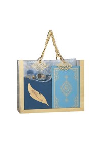 Resim Kuran + Seccade + Tesbih + Zikirmatik + Ayraç Hediye Seti Çanta Boy, Mavi 