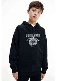 Resim Dimmu Borgir In Sorte Diaboli Metal Baskılı Unisex Çocuk Sweat Siyah 