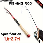 Resim Yeni Karbon Fiber Teleskopik Olta Kamışı: Kompakt 40-48cm, 1.62-2.65m'ye Uzatılabilir, Yetişkinler için Uygun, Sörf için İdeal, EVA Mantar Tutma ve Büyük Plastik Koruyucu Kılıf ile Birlikte Gelir 