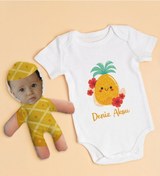 Resim Bitmeyenkartus Bk Kids Kişiye Özel Fotoğraflı Bebek Yastık Ve Bebek Body Zıbın H (550906410) 