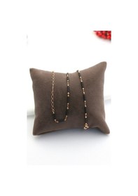 Resim Nano Siyah Toplu Zincirli Gümüş Halhal Rose Gold Gümüş 