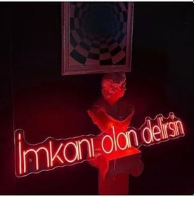Resim Imkanı Olan Delirsin Neon Led Tabela Yazı Dekoratif Aydınlatma(85X15Cm), imkanravred 