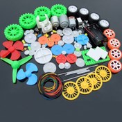 Resim 112 Parça DC Motor Kiti Elektrikli Mini Motor Plastik Dişliler Motor Montaj Braketi Mil Pervanesi DIY Bilim Projeleri için 