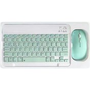 Resim Büro Ev Ofis Bilgisayarı İçin Kablosuz Yeşil Bluetooth Klavye Mouse Seti Diğer 
