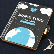 Resim Dünya Turu Anıları Kilitli Defter 
