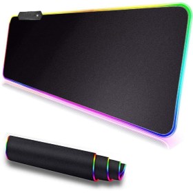 Resim UAT Products Rgb 90x40 Ledli Mousepad Xxl Renkli Işıklı Oyuncu Mouse Pad 