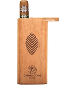 Resim Cigarloong Sedir Ağacı Humidor, 3 Parmak Kapasiteli Taşınabilir Puro Kutusu Puro Aksesuarları 