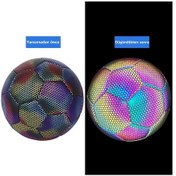 Resim Reflektif Işıklı Futbol Topu Mor 