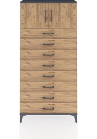 Resim Arges Dolap Tek Raflı 8 Çekmeceli 2 Kapaklı 88x30x182 Antrasi... Antrasit 