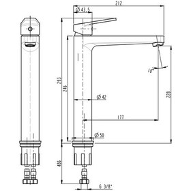 Resim Bien Ferra Yüksek Tip Lavabo Bataryası İpek Pütürlü Beyaz 