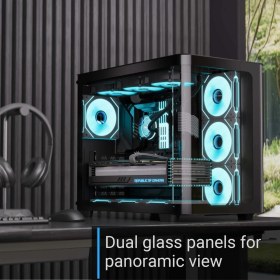 Resim Aero Cool P500C 4X12CM Mirror A-Rgb Fanlı, Panoramik Tempered Panel, Atx Bilgisayar Kasası (AE-P500C-BK) 