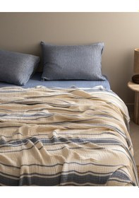 Resim Madame Coco Clair Müslin Çift Kişilik %100 Pamuk Pike Takımı - Ekru/lacivert 8684427216347 Çok Renkli 