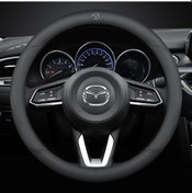 Resim Suofeng Mazda 3/6/cx5/cx30/cx3/cx9 Uyumlu 37-38cm Kaymazsız Nefesli Dayanıklı Deri Direksiyon Koruması Siyah 