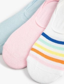 Resim Koton Babet Çorap Seti 3'lü Çok Renkli Multıcolor 4sak80164aa Mavi 