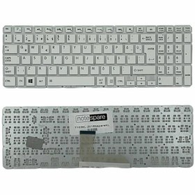 Resim Notespare Toshiba ile Uyumlu Satellite L50-B-1DK, L50-B-1DL, L50-B-1DM, L50-B-1E1 Notebook Klavye Beyaz TR 