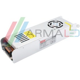 Resim Jinbo 300w 24v 12.5a Ip20 Slim Metal Kasa Iç Mekan Şerit Led Trafo 3 Yıl Garantili Jlv-24300ks - 