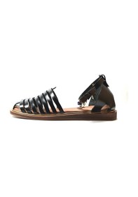 Resim Beety 101-301 Hakiki Deri Siyah Kadın Bodrum Sandalet Siyah 