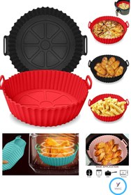 Resim Yayke Silikon Pişirme Kap & Air Fryer Hava Fritözü Pişirme Kabı & Tüm Fritözlere Uyumlu (2 Adet) 