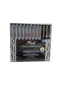 Resim Masis Teknik Çizim Kalemi Siyah Yuvarlak-fırça-kesik Uç 12 Li 