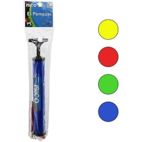 Resim Mini El Pompası Bisiklet - Top 28 Cm Pompa Hortum - Top İğne - Uç Çok Renkli 