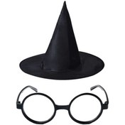 Resim Yıldızınızzz accessory Harry Potter Büyücü Şapkası ve Harry Potter Büyücü Gözlüğü Siyah Renk 