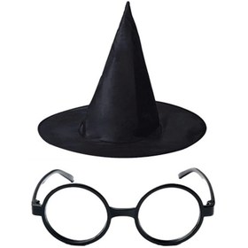 Resim Yıldızınızzz accessory Harry Potter Büyücü Şapkası ve Harry Potter Büyücü Gözlüğü Siyah Renk 