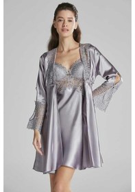 Resim Pierre Cardin 6'lı Kaplı Midi Gecelik Sabahlık Set 6625 Royal Royal 