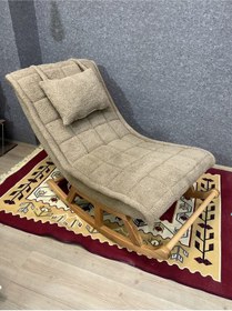 Resim Asedia Miskin Naturel Teddy Kahve Sallanan Sandalye Dinlenme Koltuğu 