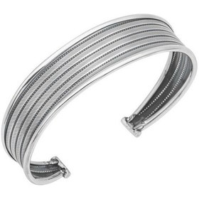 Resim 925 Ayar Gümüş Eskitme Desenli Kadın Bilezik - 