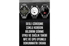 Resim Akıllı Saat Titreşimli Pusula Nabız ve Tansiyon Ölçer Nfc Uyumlu 