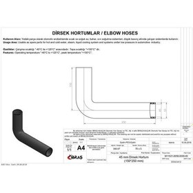 Resim IBRAS 65412 Dirsek Hortumu Q 45Mm 15Cmx25Cm 