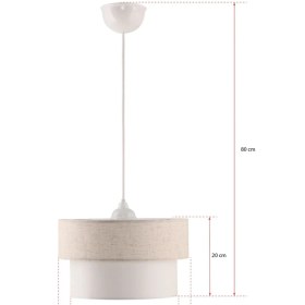 Resim Teknotrust Keten Kumaş Başlık 2 Katlı Pasta Avize Yatak Odası Çocuk Odası 