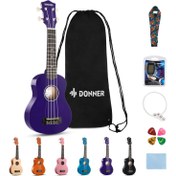 Resim Donner DUS-10P Soprano Ukulele Seti (Mor) 