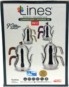 Resim Yonca Lines Şahmeran Mini Boy 2 No Çelik Çaydanlık Metal Sap Gri 
