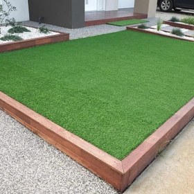 Resim Çim Halı Suni Yapay 7 mm Dekoratif Kesme Kaymaz Balkon Bahçe Teras Yeşil Renkli Halı 