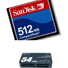 Resim Sandisk 512 MB Compact Flash Hafıza Kartı - USB 2.0 Cf Kart Okuyucu 