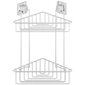 Resim Teknotel Yapışkanlı Krom Iki Katlı Banyo Köşe Rafı Krom Ef257 Çok Renkli 