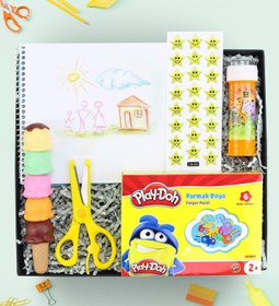 Resim Resim Defteri & Play-Doh Parmak Boya & Köpük Baloncuk & Makas & Dondurma Fosforlu Kalem & Sticker Hediye Seti 