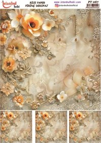 Resim Pirinç Dekopaj Kağıdı 30x42cm Pt-067 Çiçek 