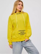 Resim D-shops Büyük Beden Baskılı İç Kısmı Tüysüz Kapşonlu Sweatshirt 233847000 Gri 