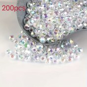 Resim 200 adet 8mm. Işıltılı Fasetli Boncuklar, Takı Yapımı DIY Moda Bileklikler ve Kolyeler için 32 Yüzlü AB Renkli Akrilik Şeffaf Boncuklar, El Yapımı İplikleme Gevşek Boncuklar 
