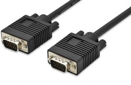 Resim AK-310103-030-S VGA Monitör Kablosu, DSUB 15 erkek <=> DSUB 15 erkek, 3 metre, CU, 3Coax/7C, AWG 28, 2x ferrite filtreli, UL, siyah renk 