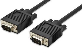 Resim AK-310103-030-S VGA Monitör Kablosu, DSUB 15 erkek <=> DSUB 15 erkek, 3 metre, CU, 3Coax/7C, AWG 28, 2x ferrite filtreli, UL, siyah renk 