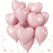 Resim 10 adet Pembe Kalp Şekilli Alüminyum Folyo Balonlar - 45.72 cm Aşk Balonları Düğün, Mezuniyet Sezonu, Anneler Günü, Doğum Günü ve Parti Süslemeleri, Doğum Günü Balonları Yaz Temalı Parti Süslemeleri 