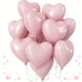 Resim 10 adet Pembe Kalp Şekilli Alüminyum Folyo Balonlar - 45.72 cm Aşk Balonları Düğün, Mezuniyet Sezonu, Anneler Günü, Doğum Günü ve Parti Süslemeleri, Doğum Günü Balonları Yaz Temalı Parti Süslemeleri 