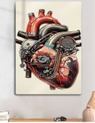 Resim Kalp Motor Dekoratif Metal Baskı Duvar Tablosu 