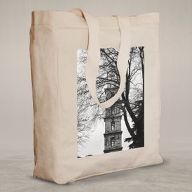 Resim Knitted Handle Canvas Bag - 1 